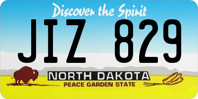 ND license plate JIZ829