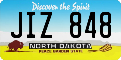ND license plate JIZ848