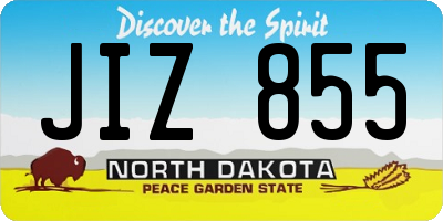 ND license plate JIZ855