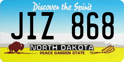 ND license plate JIZ868
