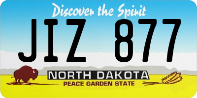 ND license plate JIZ877