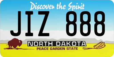 ND license plate JIZ888