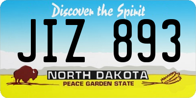 ND license plate JIZ893