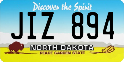 ND license plate JIZ894