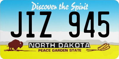 ND license plate JIZ945