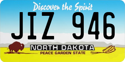 ND license plate JIZ946