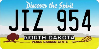 ND license plate JIZ954