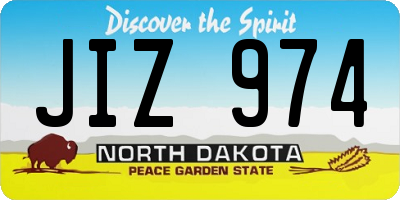 ND license plate JIZ974
