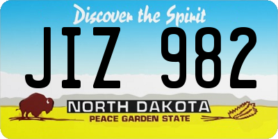 ND license plate JIZ982