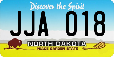 ND license plate JJA018