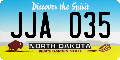 ND license plate JJA035