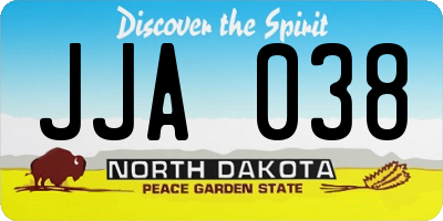 ND license plate JJA038