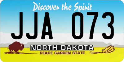 ND license plate JJA073