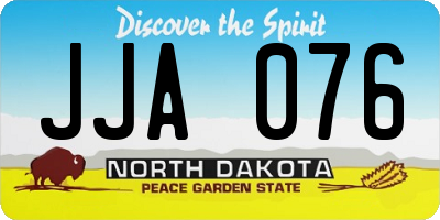 ND license plate JJA076