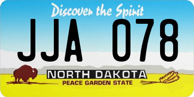 ND license plate JJA078