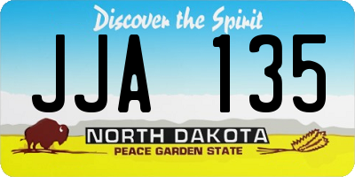 ND license plate JJA135