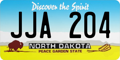 ND license plate JJA204