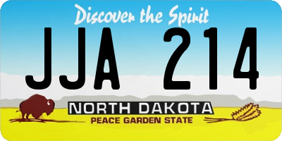 ND license plate JJA214