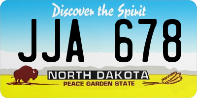 ND license plate JJA678