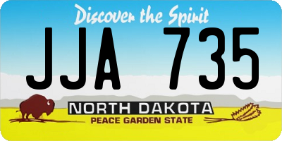 ND license plate JJA735