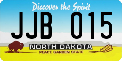 ND license plate JJB015