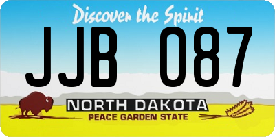 ND license plate JJB087