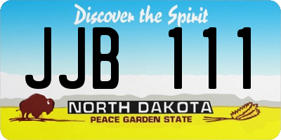 ND license plate JJB111
