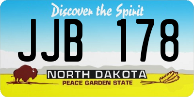 ND license plate JJB178