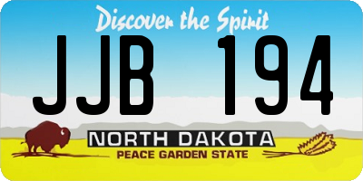 ND license plate JJB194