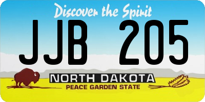 ND license plate JJB205
