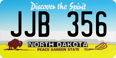 ND license plate JJB356