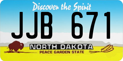 ND license plate JJB671