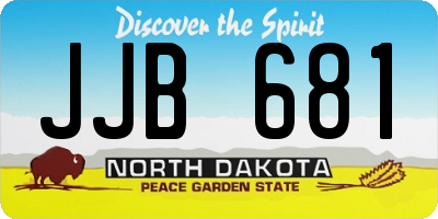 ND license plate JJB681