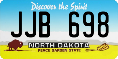 ND license plate JJB698