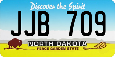 ND license plate JJB709
