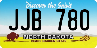 ND license plate JJB780