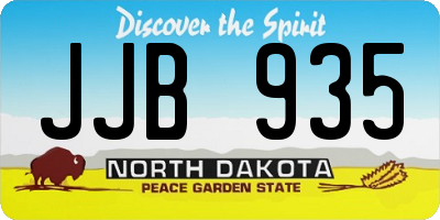 ND license plate JJB935