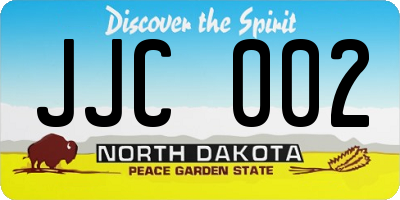ND license plate JJC002