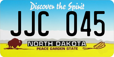 ND license plate JJC045