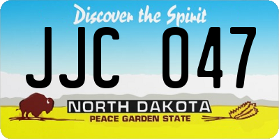 ND license plate JJC047