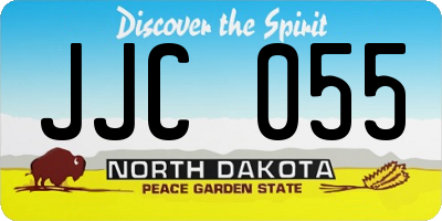 ND license plate JJC055