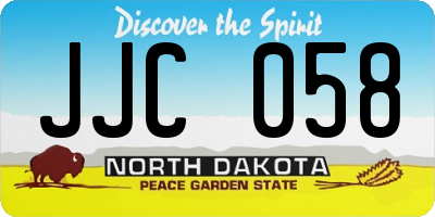 ND license plate JJC058