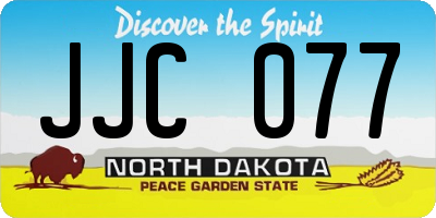 ND license plate JJC077
