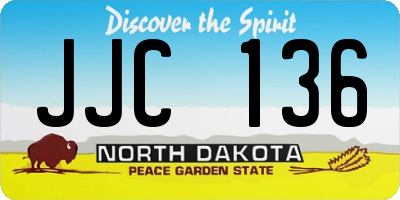 ND license plate JJC136