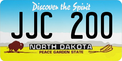 ND license plate JJC200