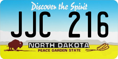 ND license plate JJC216