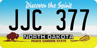ND license plate JJC377