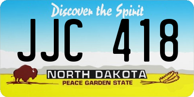 ND license plate JJC418