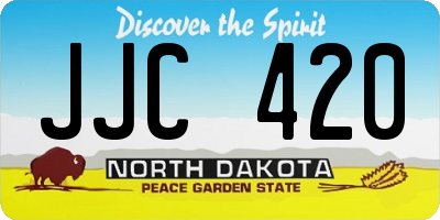 ND license plate JJC420