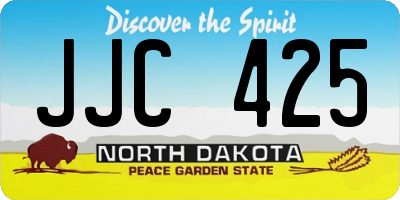 ND license plate JJC425